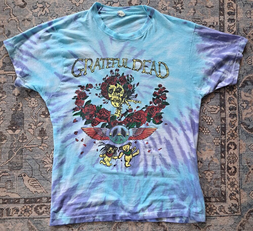 Rare Single Stich Vintage 1991 Grateful Dead Spring Tour Tye-Dye Size L *hole